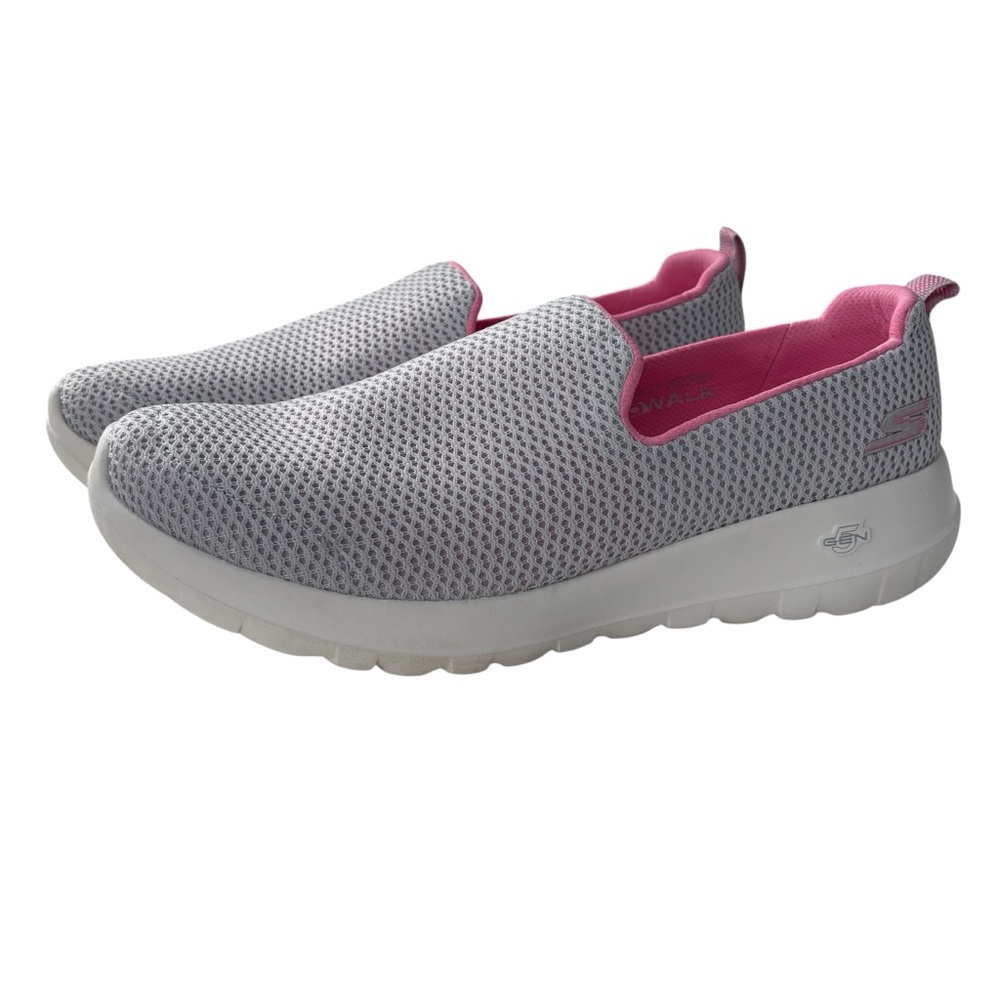 Skechers GoGa Max Go Walk Light Grey Size 10 Worn Twice Laceless Slip On Comfy